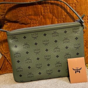 MCM Olive Green pouch Bag